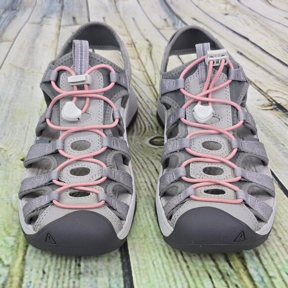 KEEN Astoria West Sandals Women’s 8.5 Gray Coral Waterproof 1023589 w/Box - Picture 6 of 10